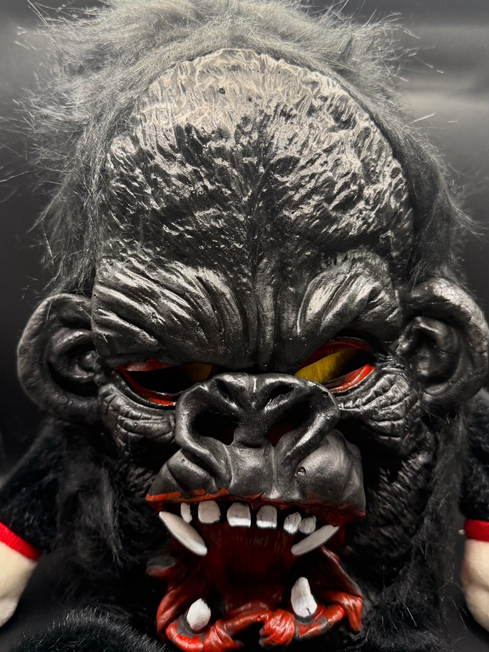 Black Gorilla Adult Mask with Red Accents - Unbranded